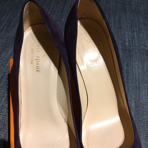 Aubergine platform suede pumps, s8, NTW - Picture 5 of 10